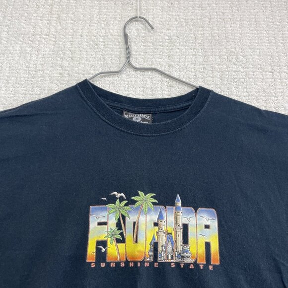 Y2K Vintage Steve and Barry's Florida Sunshine State Print T-Shirt Black Sz M - Picture 2 of 12
